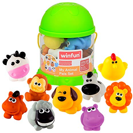 winfun 44742 Animalitos terrestres de Goma para el baño, Edición Selva, 10 Piezas