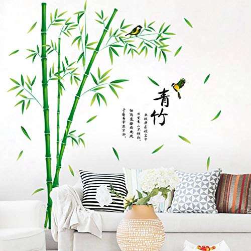 Vert Bambou Stickers Muraux Vinyle Diy Plantes Motif Décor À La Maison Autocollant Pour Salon Salle D'Étude Décoration