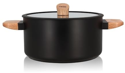 OGO LIVING - Faitout en aluminium et bois 24cm avec couvercle - 7930241 - compatible tous feux dont induction