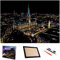 JW-MZPT Hamburg City Night View Scratch Kunst für Erwachsene, Scratch Papier Regenbogen Gemälde Skizze Pads DIY-Kunst-Fertigkeit Nachtansicht Scratch Board, mit Foto-Rahmen