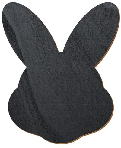 Schwarzer Holz Hasenkopf - Deko Basteln 3-50cm, Pack mit:100 Stück, Höhe:4cm hoch