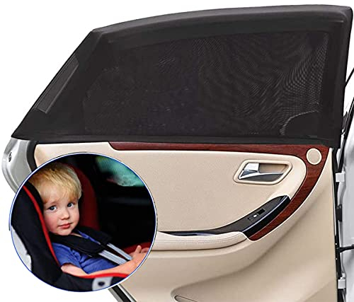Sonnenschutz Auto Baby/Kinder Doppelseitiges (2 Stück), Universal Sonnenblende Auto Net, Sonnenschutzrollo Auto mit UV Schutz, Auto Seitenfenster Sonnenschirm Schützt Baby, Kinder & Haustiere