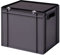 1a-TopStore Stabile Profi Aufbewahrungsbox Stapelbox Eurobox Stapelkiste mit Deckel, Kunststoffkiste lieferbar in 5 Farben und 21 Größen für Industrie, Gewerbe, Haushalt (grau, 40x30x33 cm)