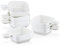 LOVECASA Porcelain Dip Bowls Set, 80ml Souffle Ramekins,Dessert Bowls Square Ramekins White Dishes Server Dishes for Baking BBQ Soy Ketchup Snacks, Set of 6