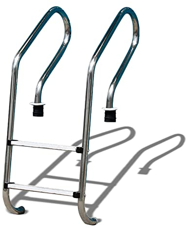 Lsoiup Scaletta per Piscina interrata 2 gradini Pedane Antiscivolo 200 kg capacità di Peso Binario per Piscina Scale per pontile con Kit di Installazione