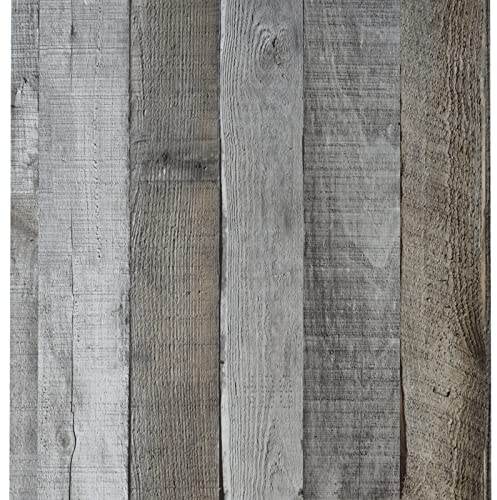 JOLIHOME Selbstklebende Tapete mit Holzeffekt 44.5x500cm Abziehbares und Klebendes Kontaktpapier Abnehmbare Graue und Braune Selbstklebende Vinylfolie für Tür und Tisch Leicht zu Reinigen