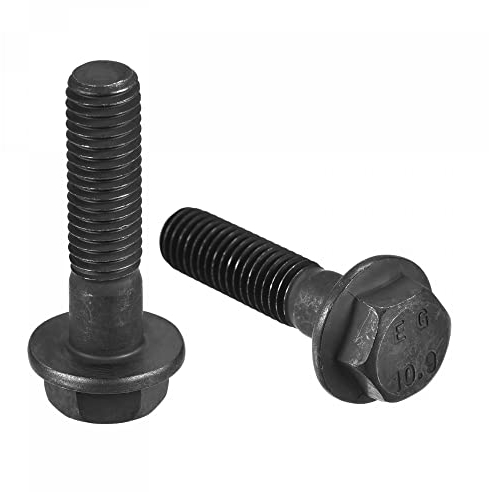 sourcing map M10 x 40 mm Sechskant-Flanschschrauben, 6 Stück 10,9 Karbonstahl-Sechskantschrauben