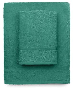 zer0bed, Serviettes de Bain Vert d'eau, 2 Serviettes de Bain, Serviette de Visage, Serviette de Bidet, Couleur Unie, Vert d'eau, 100% Coton, Lot de 2 pièces