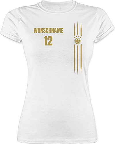 Shirt Damen - 2026 Fussball WM Fanartikel - Deutschland Name und Nummer - XL - Weiß - deutschlandtrikot fußball em Trikots fußball. Germany Tshirt Deutschland-t-Shirt em-Trikots Fussball-wm