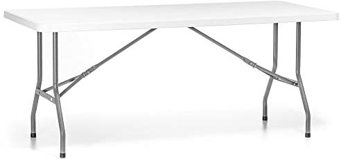 Forgast Klappbarer Catering-Tisch | 153,5x70x74 cm | Weiß | Partytisch | Buffettisch | Campingtisch | Gartentisch | Falttisch | Biertisch