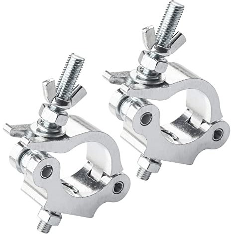 2Pack Clamps for Lights Stage Lighting Accessories, Lighting O Clamps Pole Clamp Quick Release Truss Clamp, Half Coupler Mounting Bracket Stage Light Clamp Moving Head Light Hooks for Truss 40mm-52mm