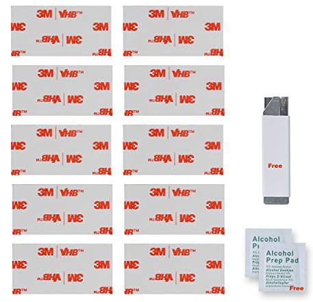 3M 4950 VHB doppelseitiges Klebeband Klebestreifen Klebepads Extra stark Schwerlast Acrylschaumband Hochleistungsklebeband Montageband, Innen-Außenbereich (3M VHB 4950_ 10 Stück 50mm X 25mm)