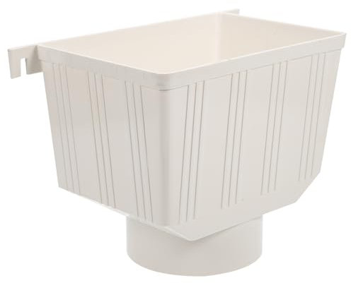 YARNOW Seau Collecteur Déviateur d'eau De Gouttière Système De Récupération De Pluie Inverseur Deau Godet De Descente Système De Collecte Deau PVC Blanche Seau De Collecte Tuyau D'égout