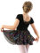 DANSHOW Kinder Ballettkleidung Mädchen Tanzkleider Mädchen Kurzarm Balletttrikot Ballettanzug Tanzkleid mit Chiffonrock(40401-06Q-L)