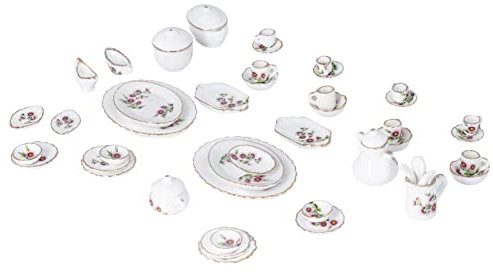Set di Tazze da tè in Miniatura, Adorabile Set di Tazze da tè in Ceramica in Miniatura Regalo Decorativo Fai-da-te 1:12 per Casa delle Bambole 1:12 (Trisarsnpqhai21z-11)