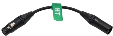 HangTon XLR 4 Pin Male to XLR 3 Pin Female Adapter Power Extension Cable for Battery ARRI RED Canon Sony Camera Light 12-24V 20cm