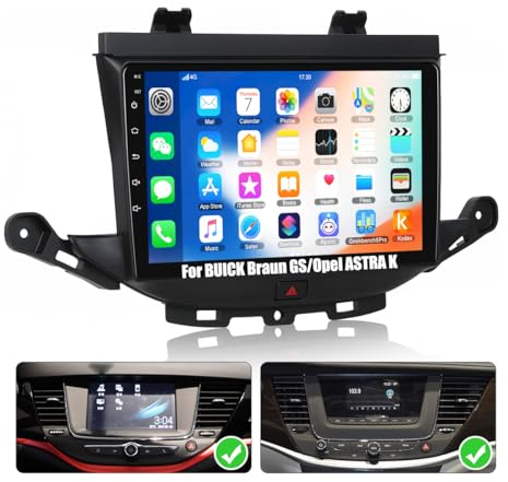 CAMECHO Android 13 Autoradio mit GPS Navigation für Opel Astra K/Buick Verano GS (Fließheck) 2016-2019, Double Din Stereo mit 9-Zoll-Bildschirm Bluetooth RDS/FM MirrorLink und USB+Retro Kamera