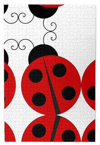 Ladybug Print Premium Holzpuzzle - 1000 Teile - Plastikbox Verpackung