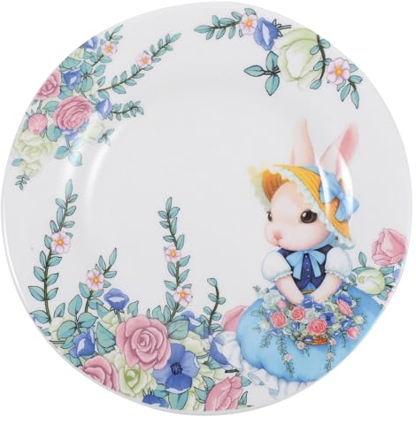 TOVINANNA Piatti Coniglietto di Piatto da Insalata in 1 Piatto Rotondo da Dessert e Antipasto Vassoio per Snack Frutta Noci Facile da