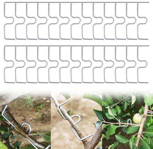 JAMSSOW Lot de 26 écarteurs de branches en métal de 8 cm pour arbres fruitiers, support de grille d'écartement pour arbres fruitiers, support pour branches de fruits, pinces à branches en métal pour