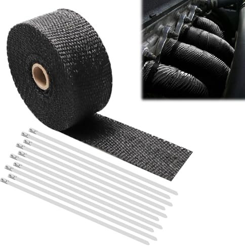 Cinta Térmica de Escape, Cinta de Escape de Protección Térmica, Cinta Protectora Contra el Calor de Escape de Fibra de Basalto, Cinta Dorada de Refrigeración y Escape de Motocicleta