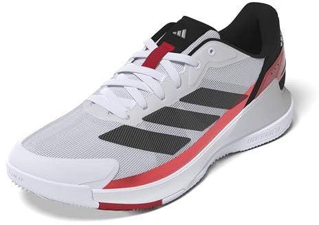 adidas Crazyquick Lightstrike Padel Shoes, Zapatos Hombre, Cloud White/Core Black/Lucid Red, 41 1/3 EU