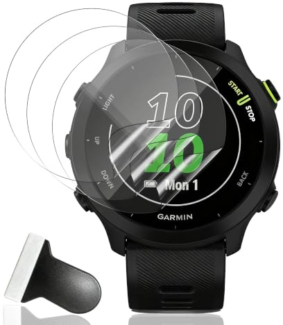 Zerrshoo 3 Protector Pantalla TPU para Garmin Forerunner 55 | HD Transparente Película Hidrogel Flexible, Auto-reparación, Instalación Fácil, Huella Dactilar, Antiarañazos