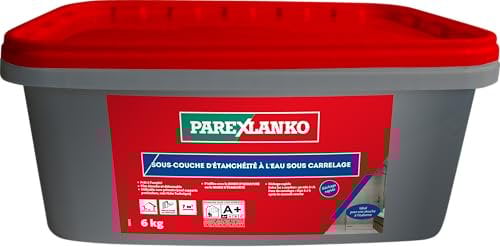 PAREXLANKO - Sous-couche d'étanchéité à l’eau sous carrelage - Spécial pièces humides - Mur et sol - Pâte prête à l’emploi - 7m²- 6kg