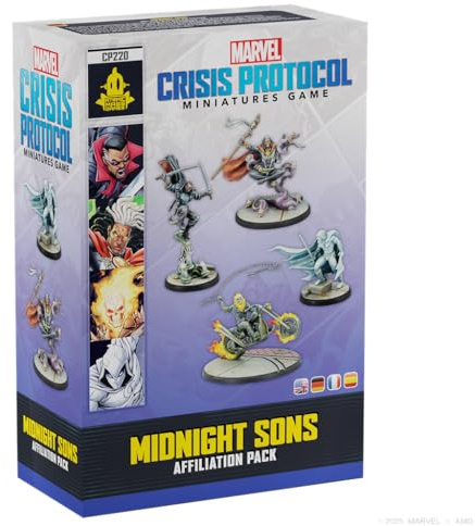 Asmodee, Marvel: Crisis Protocol – Midnight Sons, Affiliation Pack | Tabletop, Tactical miniatures game for 2 players, 90-120 minutes, strategy game for ages 14+, multilingual
