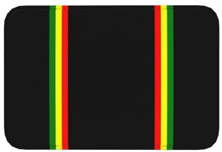 OOAHJEID Fußmatte für Badezimmer Reggae Rasta Streifen Farben Muster Vorderen Boden Tür Eingang Matten Jamaikanisch Jamaika Stolz Küche Bad Fußmatte Teppich Teppich