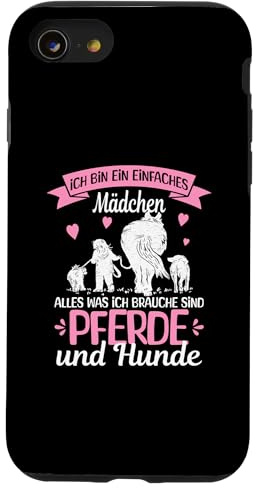 Einfaches Mädchen Pferde und Hunde Design Hülle für iPhone SE (2020) / 7 / 8