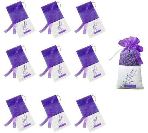 10 Stück Lavendelbeutel, leere Musselin-Beutel, Lavendelbeutel für Kleidung, Lufterfrischer mit Kordelzug für Kleiderschränke, Schubladen, Potpourri und Aufbewahrung zum Befüllen mit getrocknetem