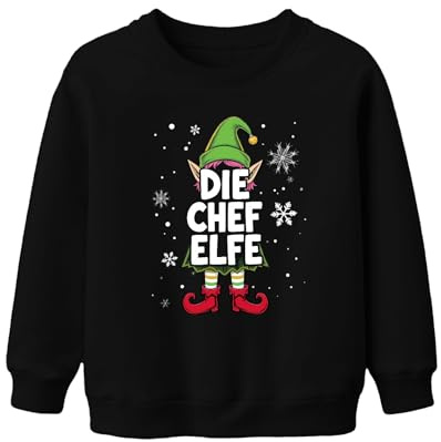 Printera DIE Chef ELFE Weihnachtselfe Weihnachten Wichtel Schneeflocken Unisex Kinder Sweatshirt Pullover