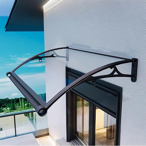 Aluminium-Türmarkise, UV-beständig, Terrassenüberdachung für Türen und Polycarbonat, Vordereingangsabdeckung, ideal für Veranden und Decks, 100,1 x 100,1 cm