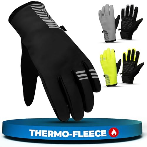 MIVELO Winterhandschuhe Winddicht & wasserfest - Warme Handschuhe mit 3M-Isolierung für Damen & Herren - Fahrradhandschuhe mit Touchscreen-Funktion - rutschfest & atmungsaktiv (Schwarz, S)