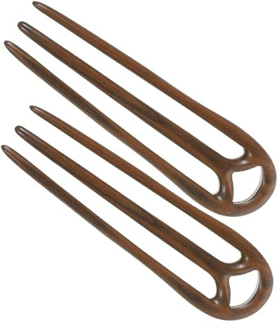 LOLIPPYY Horquillas Cabello de Sándalo en Forma de U Retro Palillos Chinos para Moños Grandes 2 Piezas Accesorios Cabello de Mujer Ideales para Peinados Recogidos