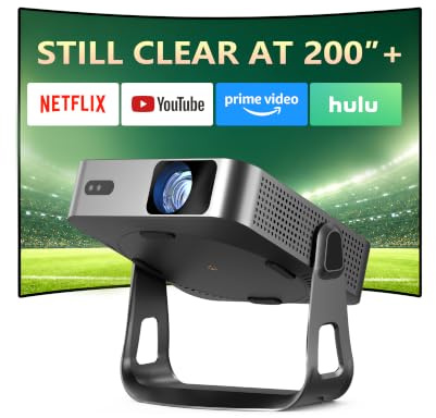 【Officially-Licensed APP & Thinnest Design】Mini Projector 4K with Auto Focus & Keystone, VOPLLS 800ANSI WiFi Bluetooth 1080P FHD Portable Projector, Smart Moive Projectors for Bedroom/Outdoor/Phone