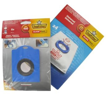 Boite de 4 sacs aspirateurs universels Top Filter avec Adaptateur Click Bag pour aspirateurs Elio