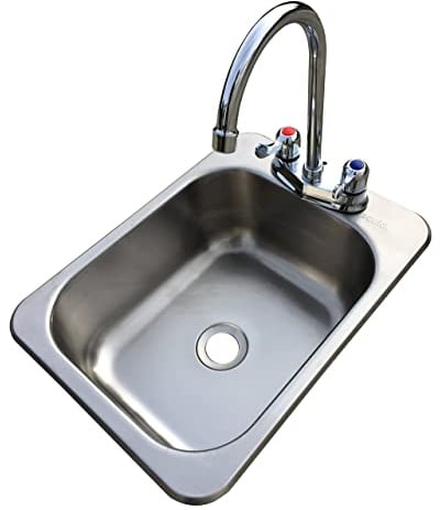 Counter Top Sunk Inset Stainless Steel HAND WASH BASIN Sink Waste, Plug & Tap