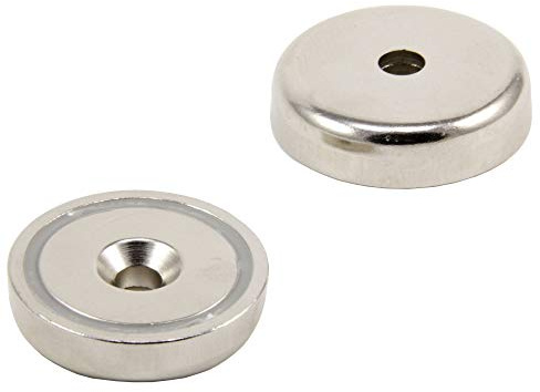 N42 Neodymium Pot Magnet for Arts, Crafts, Model Making, DIY, Hobbies, Office, and Home - 48mm dia x 11.5mm thick x 8.5mm c/sink 90kg Pull