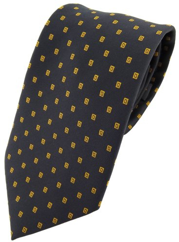 TigerTie Krawatte in schwarz braun ocker gepunktet mit Karos - Tie Binder