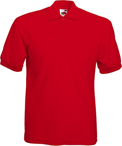 Fruit of the Loom Men's 65/35 Polo Shirt, Red, XX-Large
