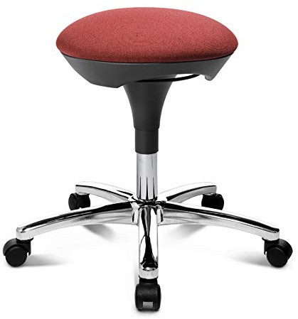 Topstar Hocker Hoc 20 Bordeaux - Rollhocker Drehhocker mit Hartbodenrollen