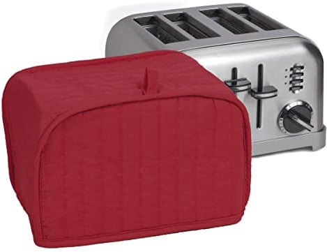 Ritz Premium-Universal-Toaster-Abdeckung für vier Scheiben, 28,6 x 18,4 x 26,7 cm, Polyester und Baumwolle, gesteppt, Fingerabdruckschutz, superweiche Geräteabdeckung und Staubschutz, Paprika-Rot