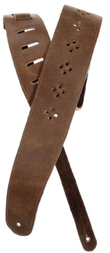 D'Addario Accessories Vented Leather Guitar Strap - Guitar Accessories - Electric Guitar Strap, Acoustic Guitar Strap, Acoustic Electric Guitar Strap & Bass Guitar Strap - Brown Diamonds