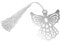 WINOMO Silber Metall Engel Lesezeichen Hochzeit Party Favors mit weißer Seide Tassel 6 Stk