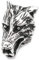Windalf Wolf Haarperle Bartschmuck FENRAR 12 mm Wolfskopf Wikinger Silberperle 925 Sterlingsilber