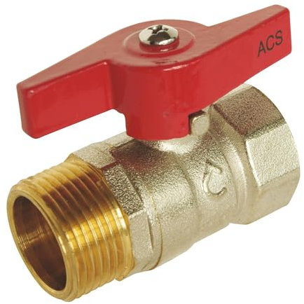 SOMATHERM FOR YOU - Kugelhahn mit Außengewinde/Innengewinde 26/34 - Schmetterlingshebel - Standarddurchgang - Verstärkte Dichtung mit 2 O-Ringen