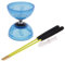 Backbayia Diabolo mit 3 Kugellagern, Bearing, Schnur für, Handstäben aus Gummi, Kinder und Erwachsene, Blau, 10,5 cm