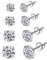 Shuxin Damen Ohrstecker Silber, 4 Paare 925 Sterling Silber Zirkonia Ohrstecker Ohrringe Set, Hypoallergen Unisex Klein Schlafen Knorpel Ohrstecker mit 5A Weiß Zirkonia, Ohrringe Größe in 3, 4, 5, 6mm